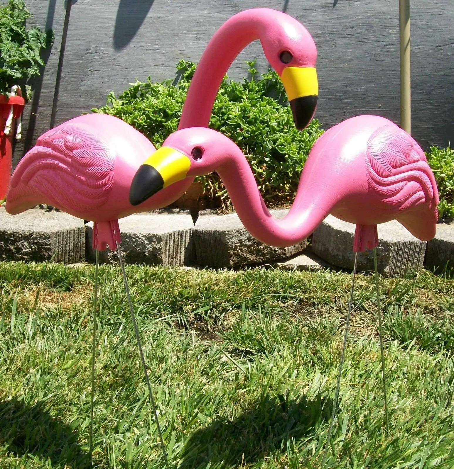 Buy 4 Large 25 Pink Flamingos Plastic Yard Garden Lawn Art Ornaments ...