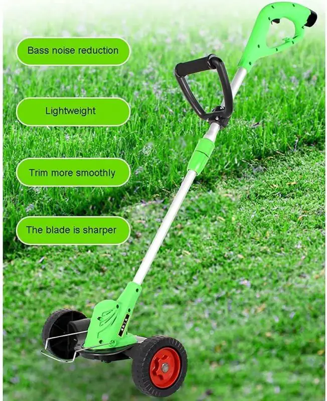 FREEZYMAN Electric Hand Push Lawn Mower Wheel Rechargeable Household ...