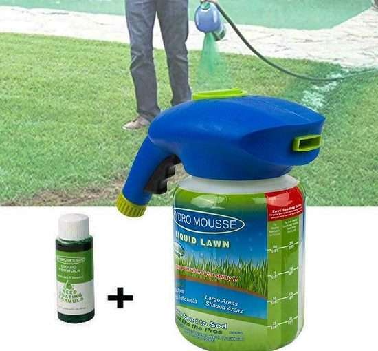 Green grass lawn spray