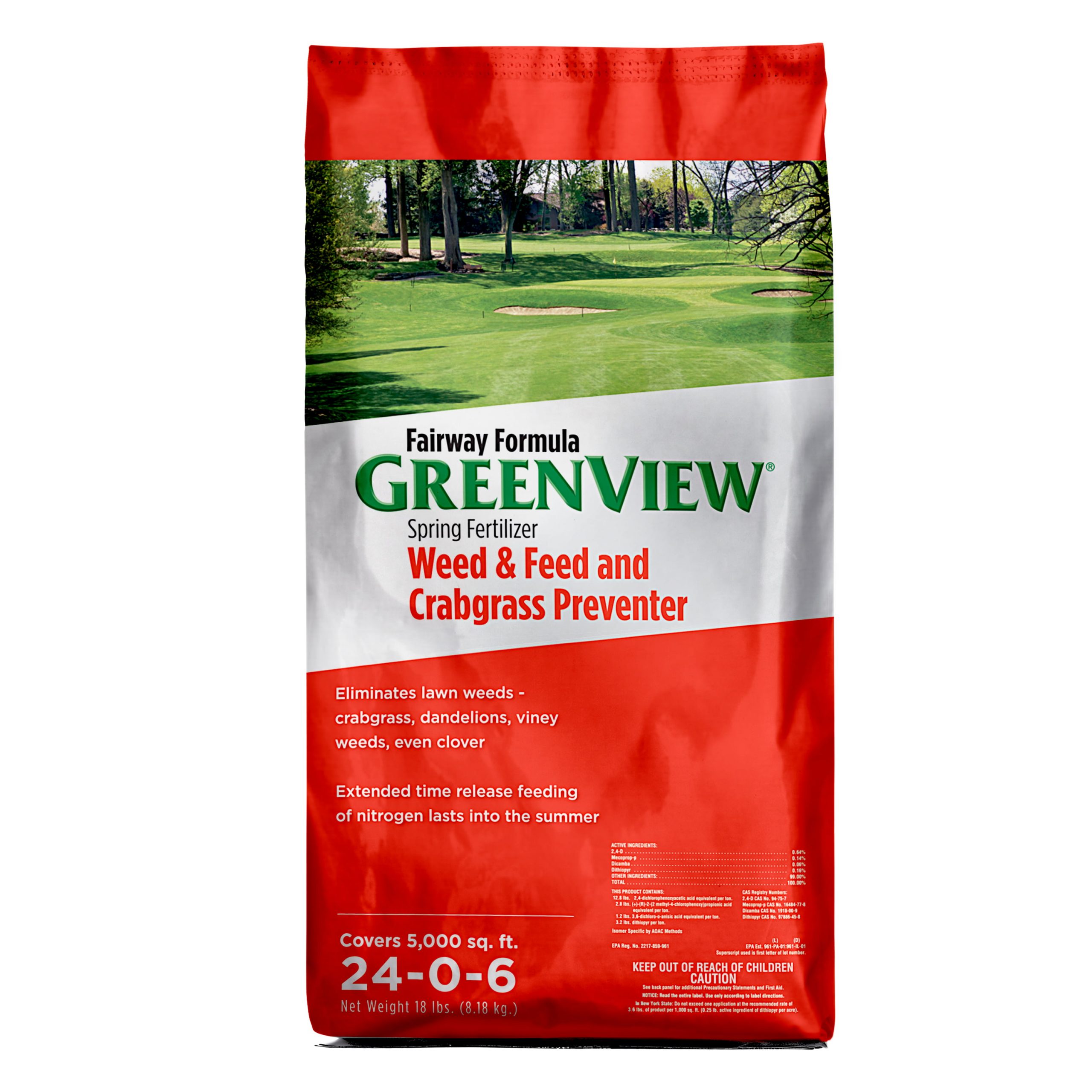 GreenView Fairway Spring Fertilizer Weed &  Feed and Crabgrass Preventer ...