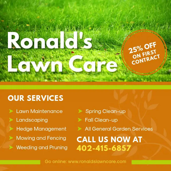 Lawn Care and Lawn Mowing Advertisement Template
