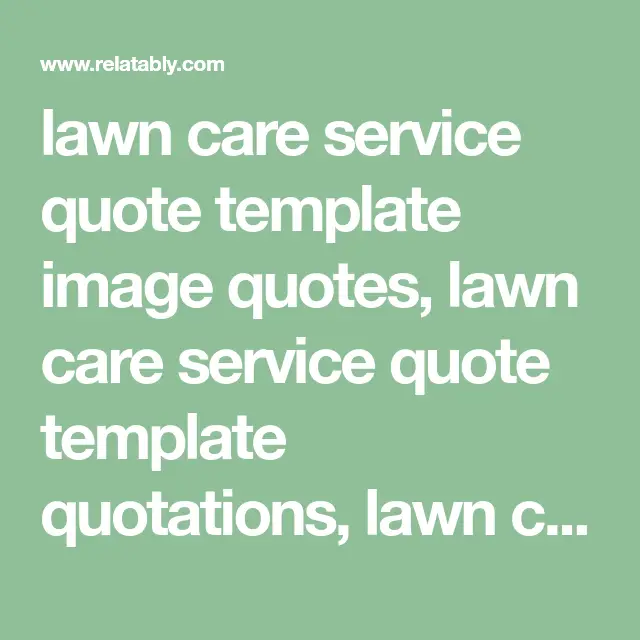 lawn care service quote template image quotes, lawn care service quote ...