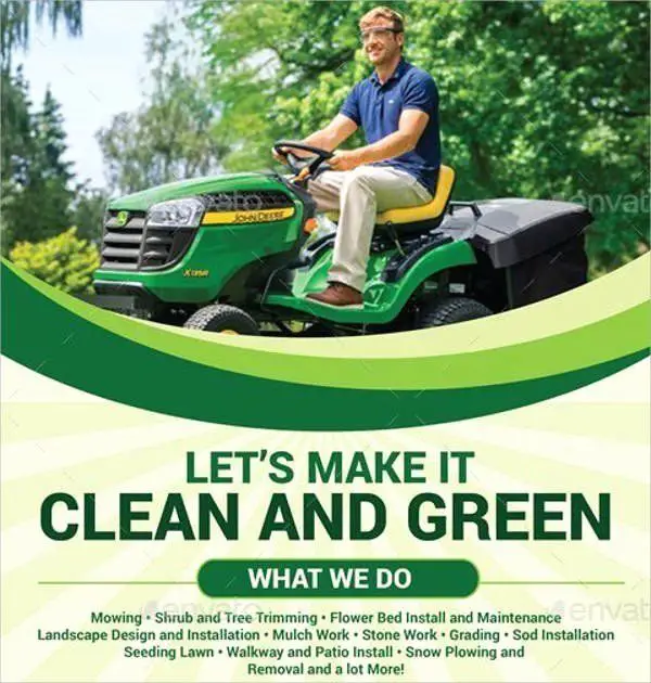 Lawn Mowing Flyer Template New 7 Lawn Mowing Flyer Designs &  Templates ...