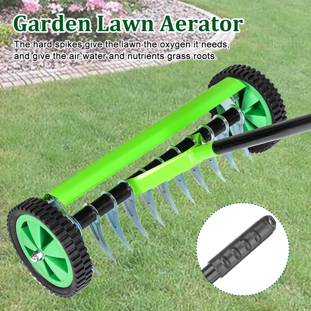 Lawn Roller Outdoor Garden Lawn Aerator With Long Handle Spike Type ...
