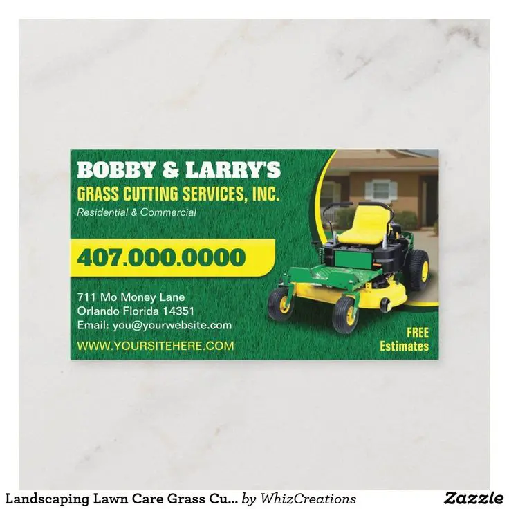 Pin on lawn care business cards