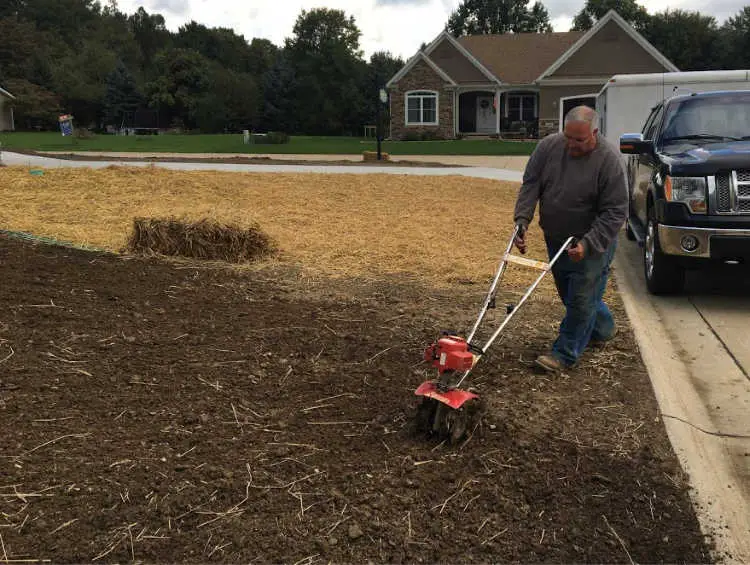 Preparing a Lawn for the Planting of Grass Seed.