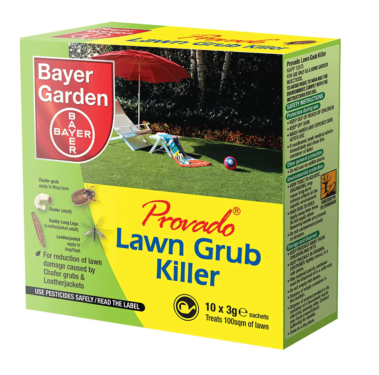 Provado Lawn Grub Killer 10 sachets: Amazon.co.uk: Garden &  Outdoors