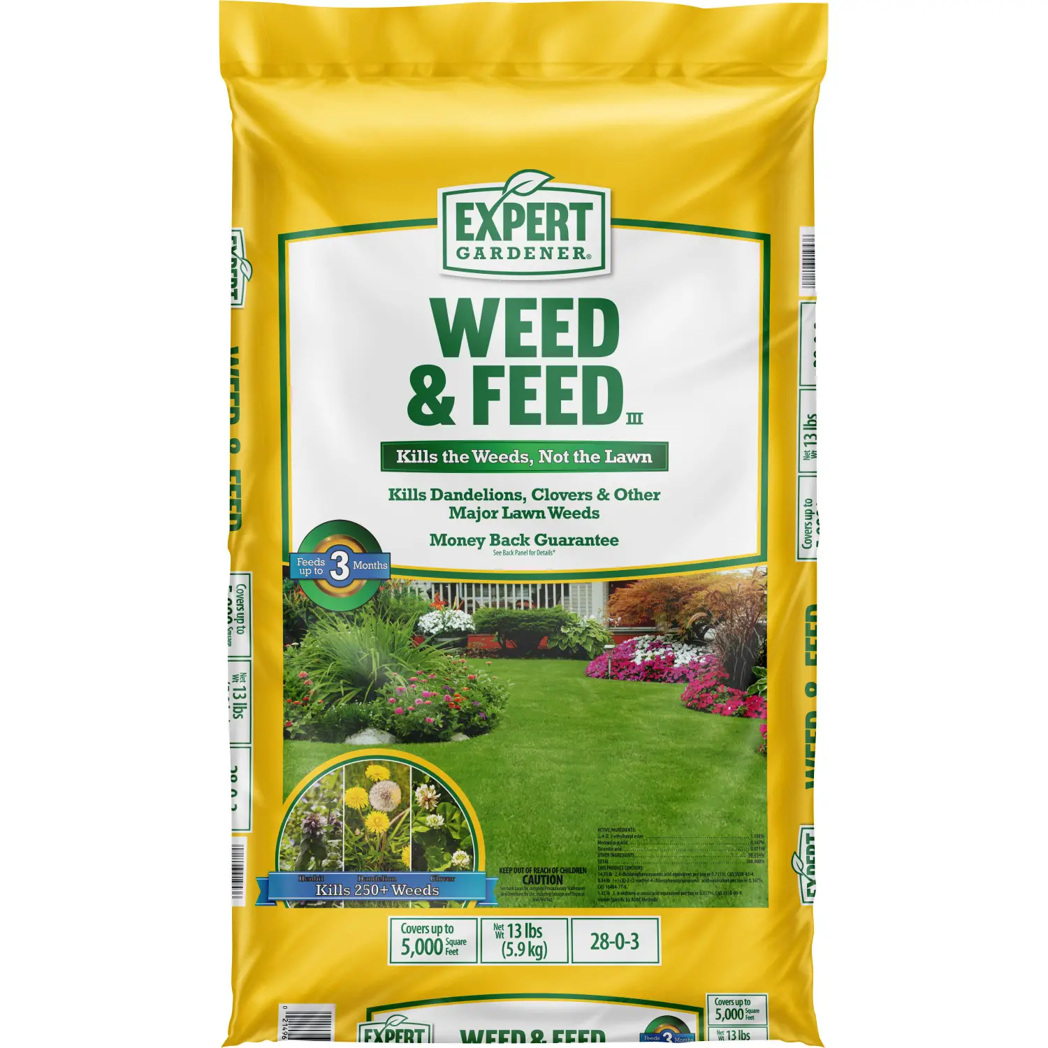 Weed and Feed Fertilizer Covers 5,000 sq. ft. Kills 250+ Weeds Garden ...