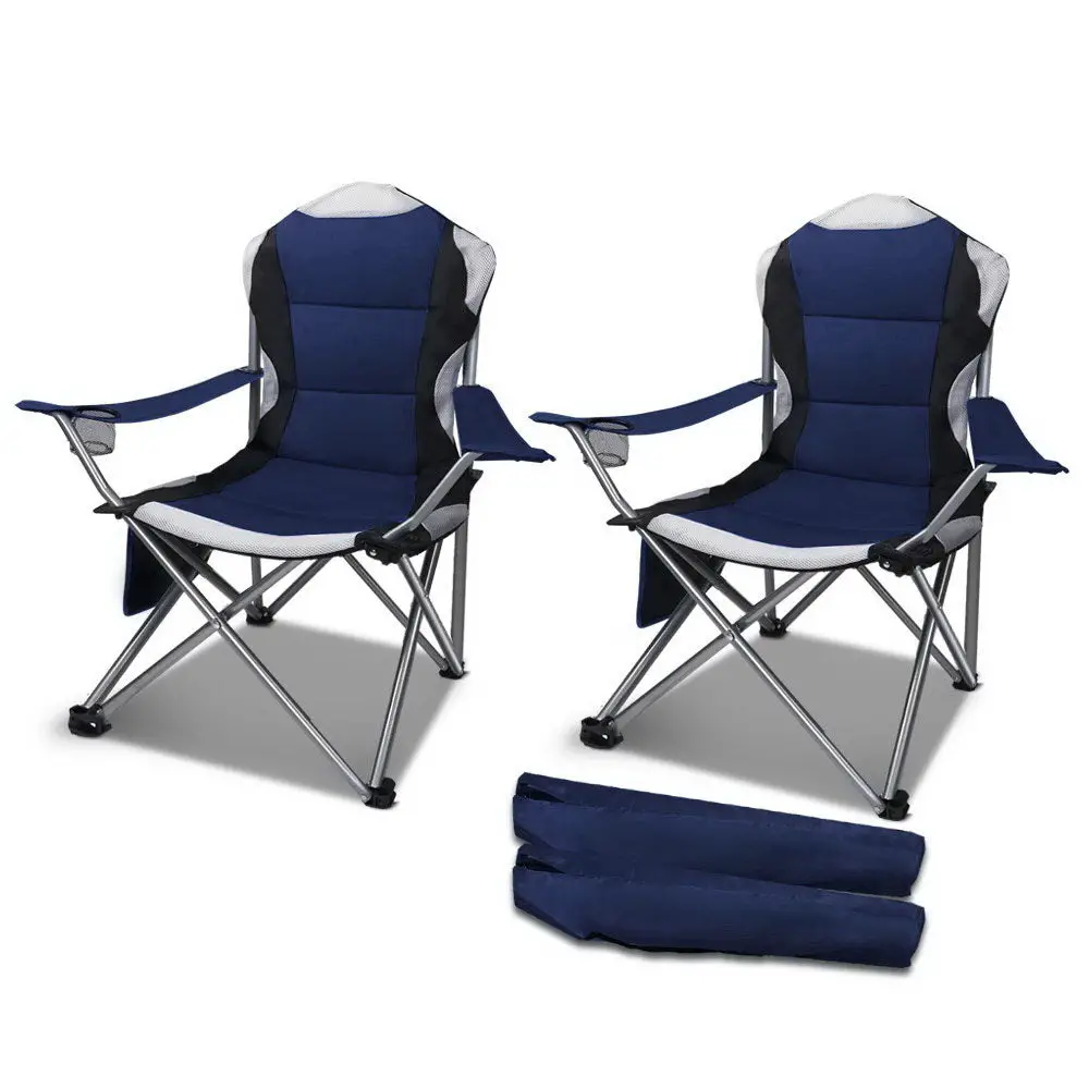 Weisshorn 2X Camping Chairs Folding Arm Chair Portable ...